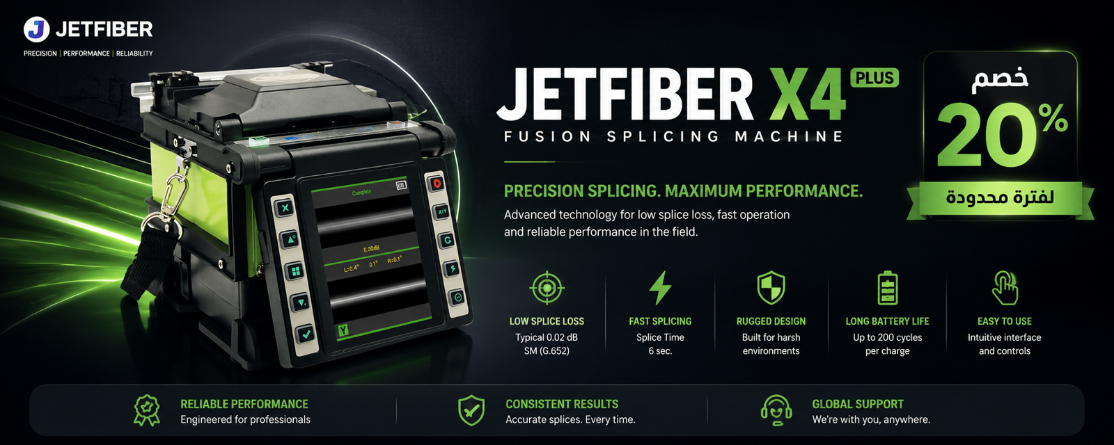 JETFIBER X4+ FUSION SPLICER
