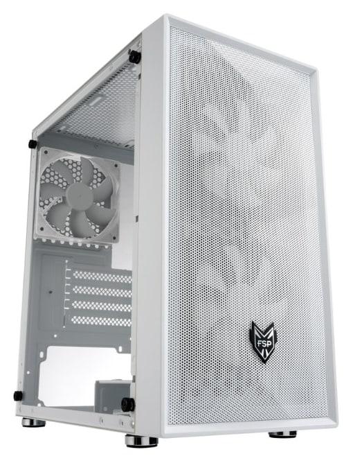 FSP CST130 Basic Micro-ATX PC Case – White – 3×120mm Fans