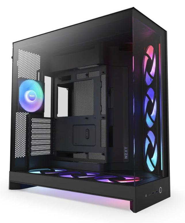 NZXT H9 FLOW RGB+ DUAL-CHAMBER MID TOWER Airflow With CONTROL HUB Black CASE