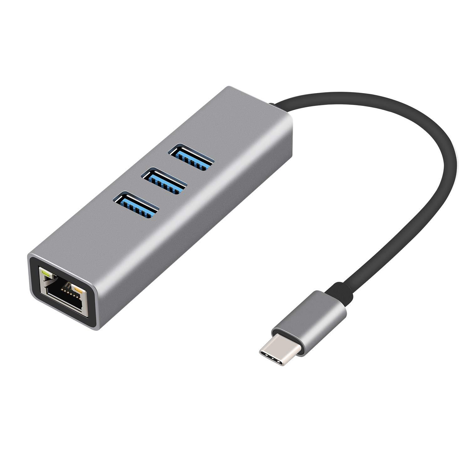 UM14B, 4 IN 1 TYPE C TO RJ45(1000MBPS)+3*USB3.0