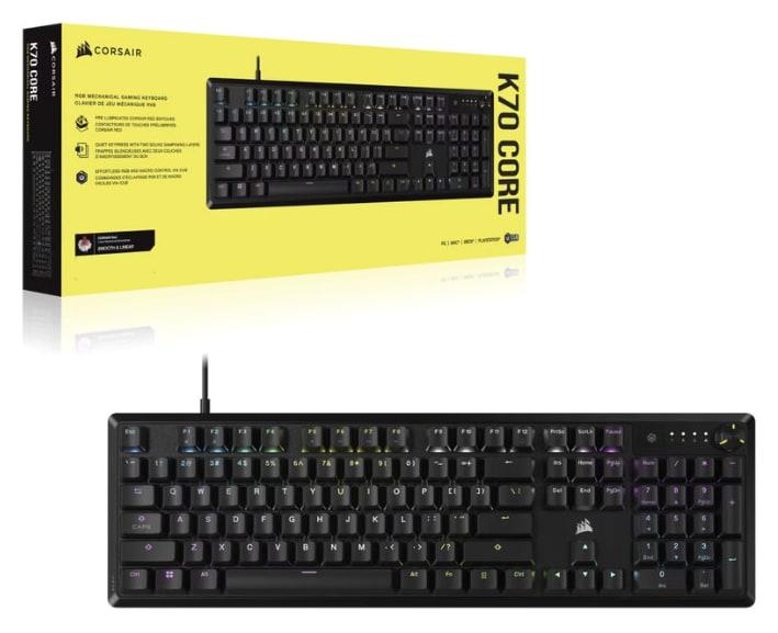 CORSAIR K70 CORE RGB Mechanical Gaming Keyboard – Black