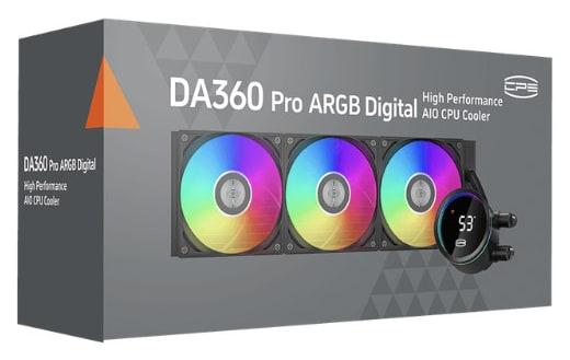 PCCOOLER DA360 PRO ARGB Digital 360mm Liquid CPU Cooler – Black