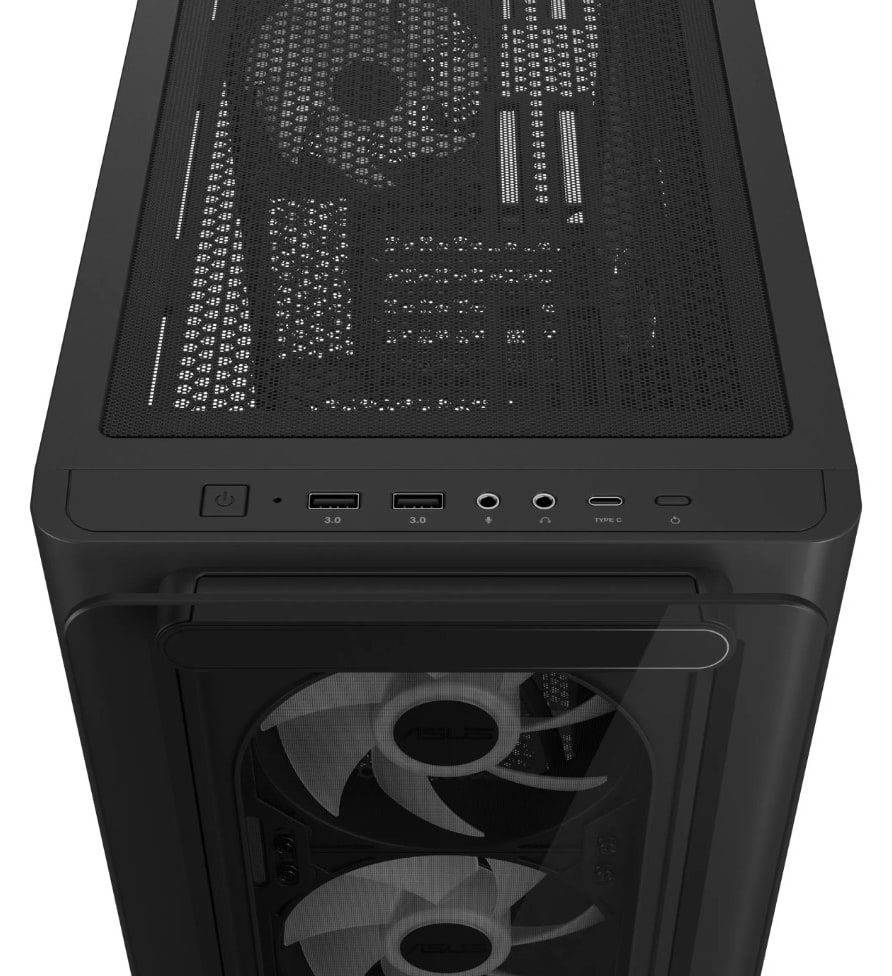 ASUS A23 PLUS ARGB Micro-ATX Gaming Case – Tempered Glass Black