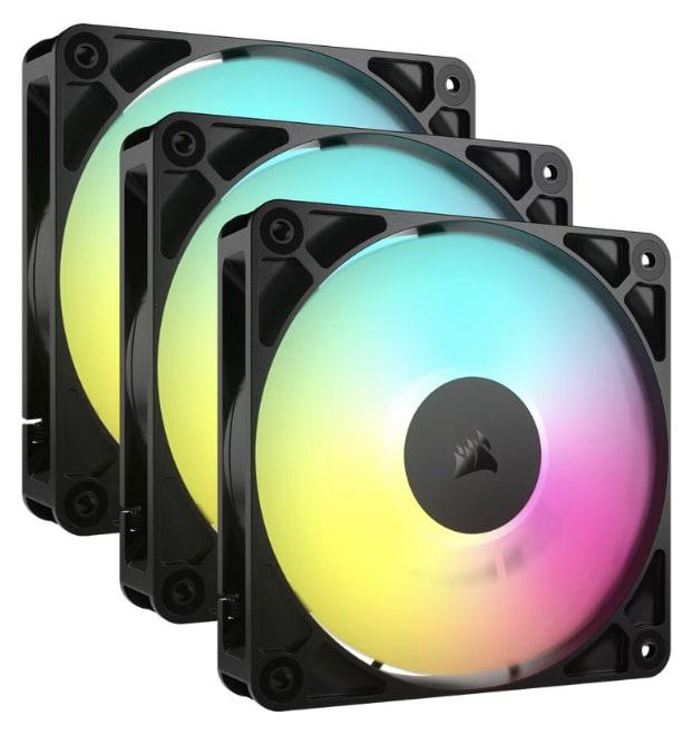 CORSAIR RS120 ARGB 120mm PWM Fans – Triple Pack – Black