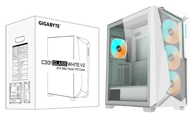 CASE GIGABYTE C301GW V2 ATX GLASS WHITE