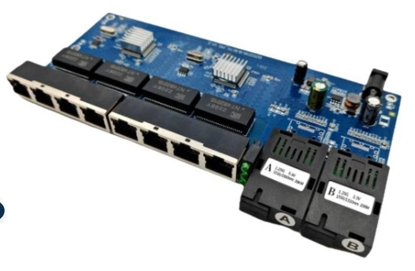 HUB 8PORT-POE- 2FIBER-1G