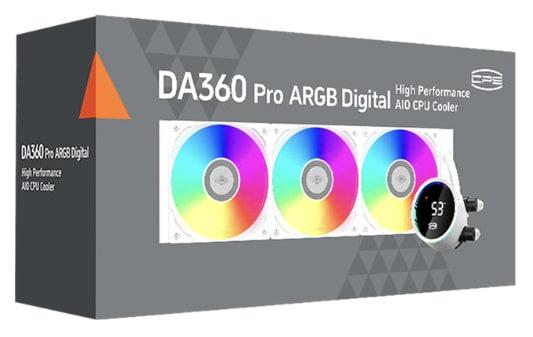 PCCOOLER DA360 PRO ARGB Digital 360mm Liquid CPU Cooler – White