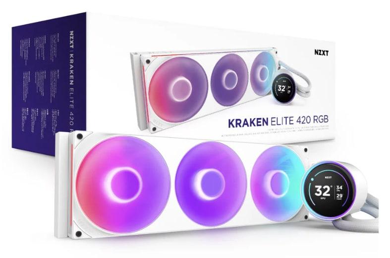 NZXT KRAKEN ELITE 420MM RGB WITH CONTROLLER WHITE RL-KR42E-W2