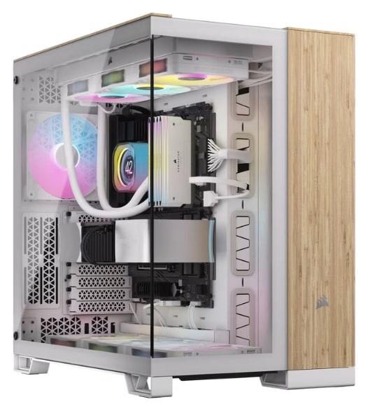 CORSAIR 6500X TEMPERED GLASS MT BAMBOO WOOD CASE RGB