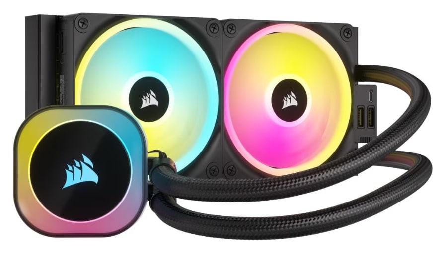CORSAIR FAN COOLING LIQUID ELITE H100i LCD 240mm RGB BLACK
