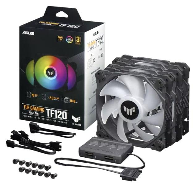 ASUS TUF Gaming TF120 ARGB Fan – Triple Fan Kit with ARGB Controller