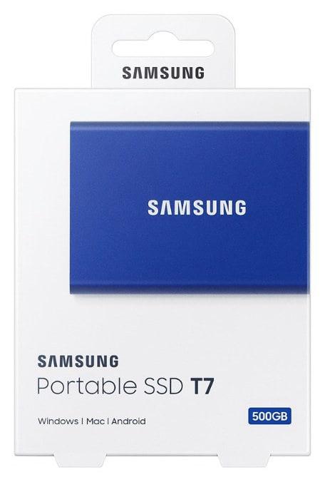 SAMSUNG Portable SSD T7 500GB – Blue | USB 3.2 Gen 2 External SSD