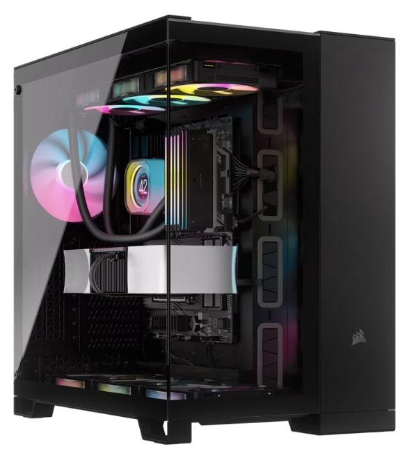 CORSAIR 6500X TEMPERED GLASS MT OBSIDIAN ALUMINUM CASE RGB BLACK