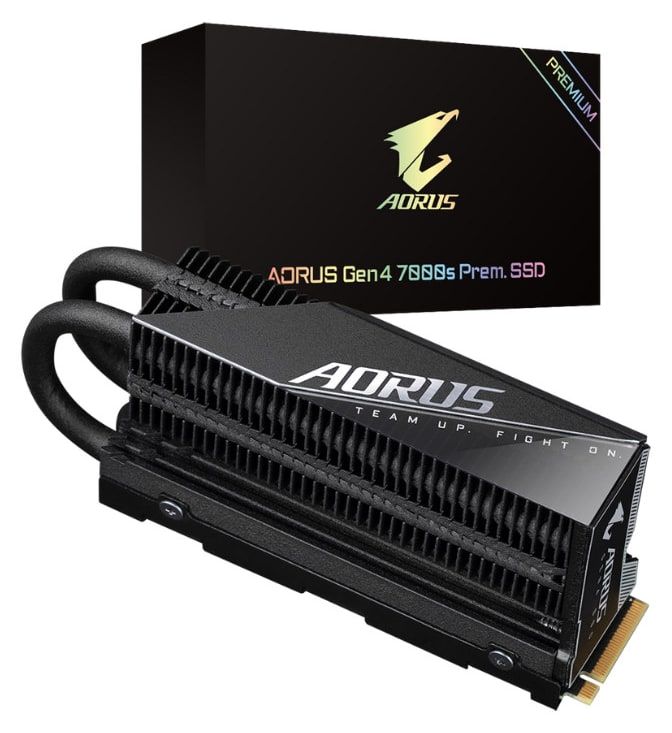 GIGABYTE AORUS PREM 1TB NVME M.2 GEN4 7000S WITH HEAT PIPE SSD
