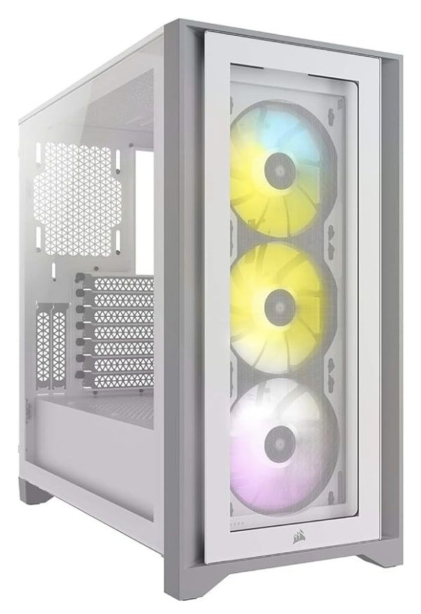CORSAIR ICUE 4000X RGB TEMPERED GLASS MID-TOWER CASE WHITE