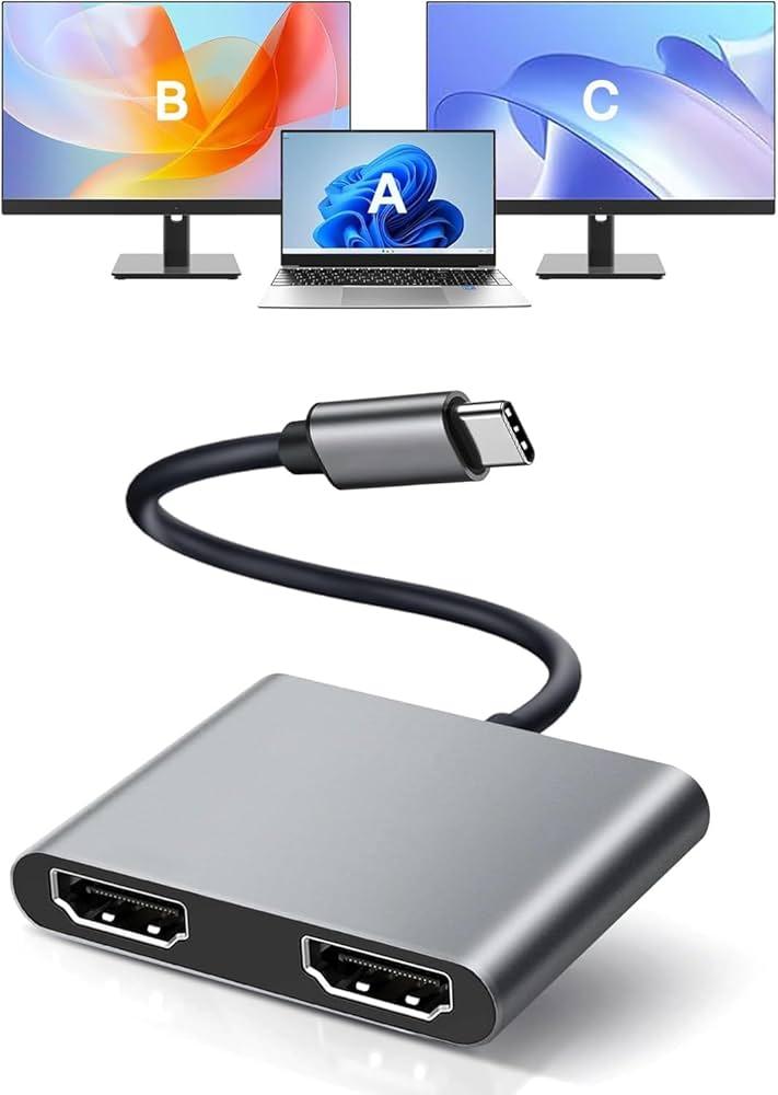 UM05, 4 In 1 Usb C To 2*Hdmi+Usb3.0+Pd