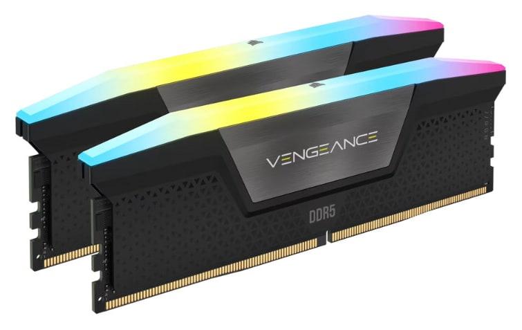 CORSAIR VENGEANCE RGB DDR5 128GB (2x64GB) 6400MT/s CL42 Black