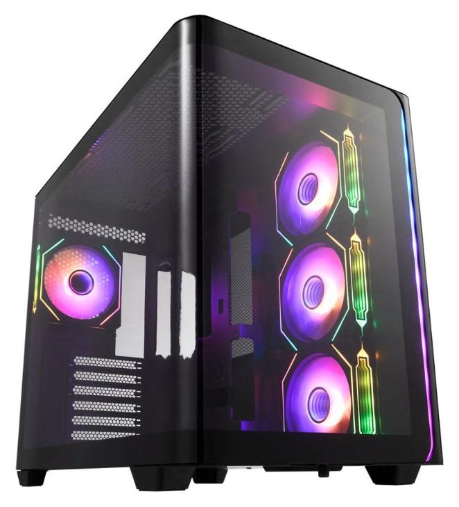 FSP M580-BA ARGB Black ATX Gaming Case – 4×120mm ARGB Fans – 270° Curved Glass