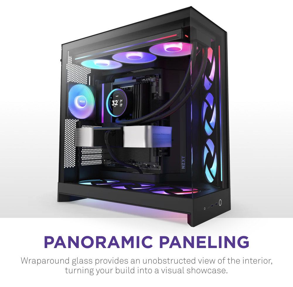 NZXT H9 FLOW RGB DUAL-CHAMBER MID TOWER Airflow Black CASE