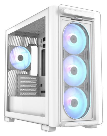 ASUS A23 PLUS ARGB Micro-ATX Gaming Case – Tempered Glass White