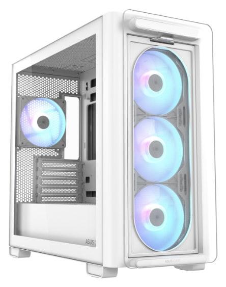 ASUS A23 PLUS ARGB Micro-ATX Gaming Case – Tempered Glass White